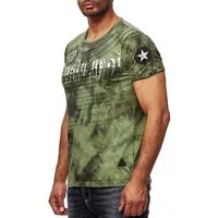 R-NEAL T-Shirt Batik T-Shirt Stretch Herren Kurzarm Shirt Verwaschen S M L XL XXL 3XL