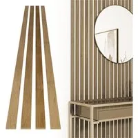 acous Wandpaneel Stix FSC® Premium Echtholzfurier (selbstklebend), BxL: 3,45x250,00 cm, 0,51 qm, (Set, Paket mit 4 selbstklebenden Leisten, Versandkostenfreie Lieferung) Echtholz-Dekoleiste selbstklebend, 4er-Set inklusive 1x Distanzhalter