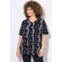 Ulla Popken Longsleeve T-Shirt Buchstaben A-Linie V-Ausschnitt Halbarm