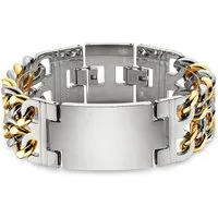 Bruno Banani Edelstahlarmband Schmuck Geschenk breites Armband mit Platte