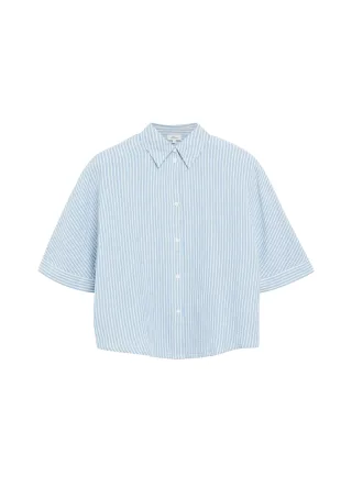 s.Oliver - Bluse blau/creme - Gr. - 44