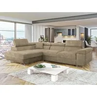 MIRJAN24 Ecksofa Torezio, mit Bettkasten und Schlaffunktion, Einstellbare Kopfstützen, 274x203x70-90 cm