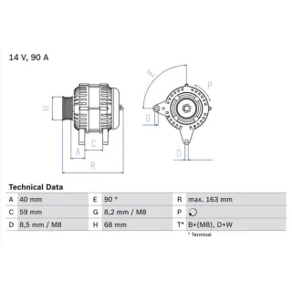 Bosch Lichtmaschine 90A VW California Lt Transporter 0986040330