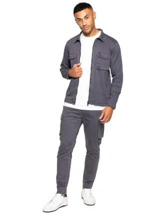 Enzo | Herren Cargo-Trainingsanzug-Set - Grau
