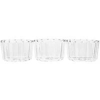 Almina Snackschale Glasschalen "Luana Dipo" 3er-Set aus Borosilikatglas im Relief Design, (3-tlg)