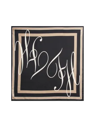 TH HERITAGE SCRIPT SILK SCARF black - Gr. - OS