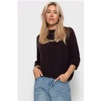 SASSYCLASSY Strickpullover Strickoberteil für Damen Weicher Pullover mit halblangen Ärmeln und Rundhalsausschnitt