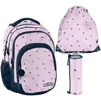 PASO Schulrucksack (Schulset, 3-tlg), Marienkäfer Schulset 3-teilig – Rosa