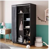 Vicco Kleiderschrank Doros, Grau, 100 x 168 cm (1-St) mit Kleiderstange