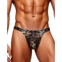 Lau-Fashion Tanga Herren Stringtanga Tiger-Print Low Waist Animal Print M/XL