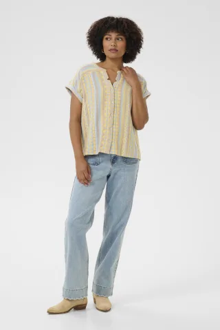Kurzarm-Bluse Loose fit Truffet jaquard multicolour