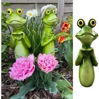 Online-Fuchs Gartenfigur Gartenstecker Froschhals, Kopf - lustige Deko Figuren für Blumenbeet, (Gartenstecker), für den Außenbereich - 30 cm groß