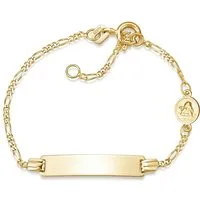 Silberkettenstore Goldarmband Kinder-Gravurarmband Schutzengel Figaro 1,5mm - 333 Gold