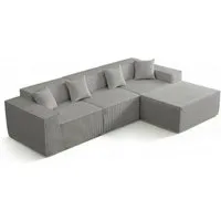 Happy Home Ecksofa Cord Ecksofa mit Schlaffunktion, 3-Sitzer, weich, ohne Holzrahmen