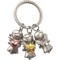 FABACH Schlüsselanhänger Schutzengel 3 Stars - Engel Glücksbringer mit Kleeblatt, Herz, Stern