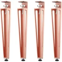 SO-TECH® Tischbein ColorLine in F-Form konisch zulaufend von 70 auf 40 mm, mit Klemmschraube (ohne Bohren) - rosa - Höhe 464 mm - 4x