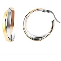 Adelia´s Paar Creolen Damen Creolen aus poliertem Edelstahl Ø 22 mm
