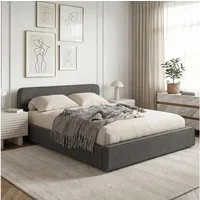 IDIMEX Polsterbett MARINI, Bett 140x200 cm mit Lattenrost Doppelbett mit Kopfteil- dunkelgrau