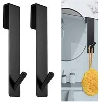 QUBEBU Handtuchhaken 2/4 Stk Haken Edelstahl Türhaken für Duschwand Duschhaken, Ohne Bohren, Rahmenlose Glastur,Glasduschwand,Badezimmer, (für rahmenlose Duschtrennwände, Edelstahl Haken für Glasstärken 6-12mm, Material: Rostfreier Stahl, Größe: 18 *