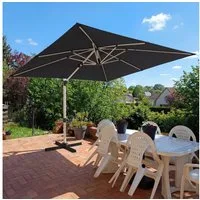 HOMALL Sonnenschirm 300x400 cm Ampelschirm mit Ständer, 360 Grad drehbar, UV-Schutz 50+, 300*400CM, φ330CM, 270*270CM, Gewicht 18-28KG, faltbar, geeignet für Garten, Terrasse, Schwimmbad
