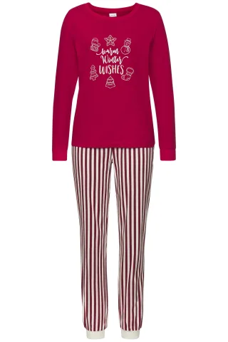 LASCANA - LASCANA LAS XMas solid PJ red stripe a - Gr. - 46