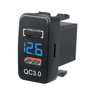 12-24V Dual USB Car Charger Socket Type-C PD QC3.0 LED Voltmeter Waterproof Fast Charge Adapter for Bus Trailer Boats Ma