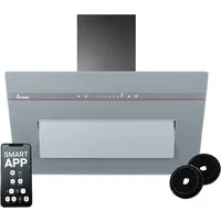 KKT KOLBE Wandhaube Dunstabzugshaube 80cm PLOOM8005G RGBW Ambientebeleuchtung Dunstabzugshaube 80cm PLOOM8005G RGBW Ambientebeleuchtung, Kopffrei / 80cm / Smarte WiFi-App / Grau / Glas / Schräghaube