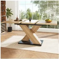 Celya Esstisch Teleskoptisch,Tisch,Küchentisch,Ausziehtisch auf 119-158.5*80*75cm, für Küche und Wohnzimmer, Holzfarbe Esstisch