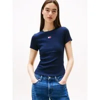 Tommy Jeans Kurzarmshirt TJW SLIM BADGE RIB TEE mit gerippter Struktur
