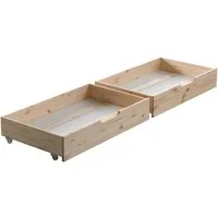 Ticaa Bettschubkasten Schubkasten Set / Zusatzbett, Zusatzbett inkl. Rollrost, Praktisches Zubehör mit Funktion
