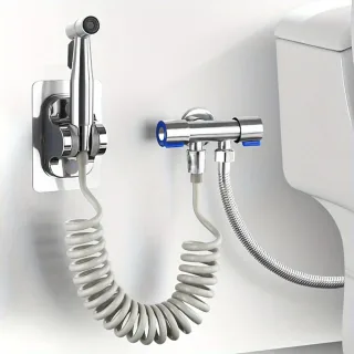 Handheld Bidet Sprayer Set 304 Stainless Steel Sprayer Shower Toilet Bidet Faucet Nozzle Self Cleaning