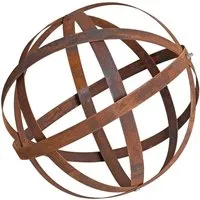 ESTEXO Dekokugel Gartenkugel Edelrost 30 cm Kugel Gartendeko Rost Metallband Eisen De