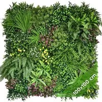 Kunstpflanze Künstliche Pflanzenwand Indoor & Outdoor, Blumenwand, Green Wall Evergreen, JELLE & JACOB, Höhe 100 cm, pflegeleicht & langlebig für Wohlfühl-Atmosphäre
