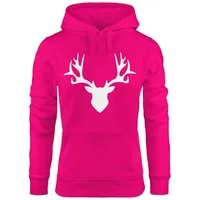 MoonWorks Hoodie Hoodie Damen Hirsch Geweih Sweatshirt Kapuze Kapuzenpullover