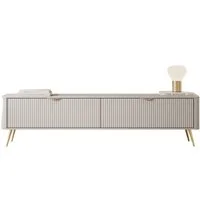 yourhouse24 TV-Schrank TV-Lowboard 200 cm LANTE 2D beige/gold, schwarz