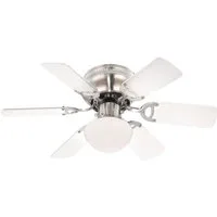 GLOBO LIGHTING Deckenleuchte UGO, ohne Leuchtmittel, Ventilator Nickel/Weiß/Graphit, Opalglas, drehbar, E27