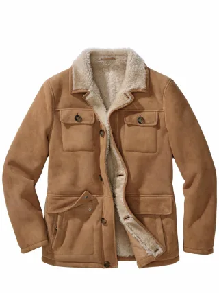 Mey & Edlich Herren Lammfell-Fieldjacket Braun Lammfell
