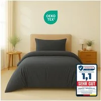 Komfortec Bettwäsche Premium, 135 x 200 bis 220 x 240 cm, 6 verschiedene Größen zur Auswahl, gebürstet 100% Mikrofaser, 2 teilig, Superweiches Bettwäsche-Set, Knitterfrei, Atmungsaktiv