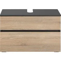 Home affaire Waschbeckenunterschrank Wisla Siphonausschnitt, Push-to-open-Funktion, Breite 80 cm, Höhe 55 cm