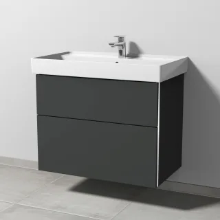 Sanipa 3way Waschtischunterbau zu Villeroy & Boch Collaro Waschtisch mit 2 Auszügen, Graphit-Matt BP8361B