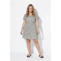 Angel of Style Jerseykleid Kleid A-Linie Blättermuster
