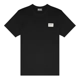 Diesel - Schwarzes T-shirt Mit Kleinem Logo-patch