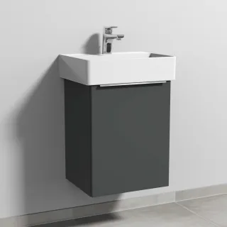 Sanipa 3way Waschtischunterbau zu Duravit Dura Square Waschtisch mit 1 Tür, Anthrazit-Matt UM42522