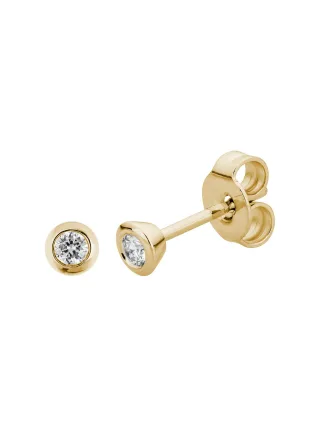 Lyomi Ohrstecker 585/- Gelbgold 2 synth. Diam. 0,10 ct.