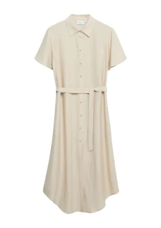 comma - Midi-Hemdblusenkleid beige - Gr. - 44