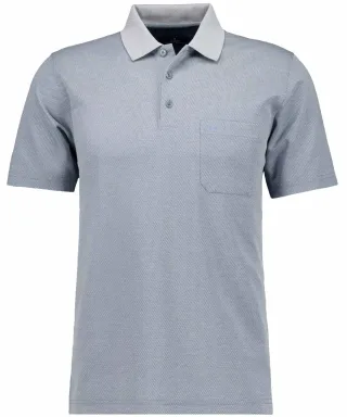 RAGMAN - Softknit-Polo fishnet Hellblau - Gr. - XXL