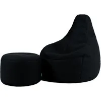 icon Sitzsack Sessel Gaming Stuhl aus Techmesh mit Hocker (Spar-Set, 1 x Sitzsack, 1 x Fußhocker), Sitzsack XXL, Gaming Sitzsack, Made in Germany, Erwachsene & Kinder