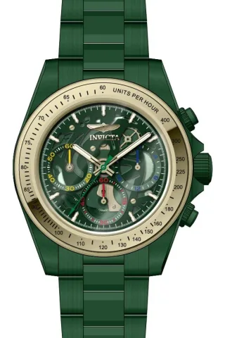 Invicta Speedway 51034 Herrenuhr - Quarzwerk - Edelstahl mit grünem Zifferblatt - 39 mm