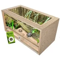 Repiterra Terrarium Schildkröten Terrarium 100x50x50 cm, wärmeisolierend - hochwertiges Holzterrarium für Landschildkröten