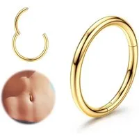 FIOROYAL Bauchnabelpiercing Bauchnabelpiercing 14G Hoop Edelstahl Opal CZ Nabelring 8mm 10mm 12mm